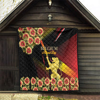 Belgium National Day Quilt Rampant Lion Gaillardia Heritage Pride