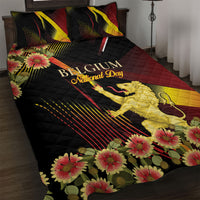 Belgium National Day Quilt Bed Set Rampant Lion Gaillardia Heritage Pride