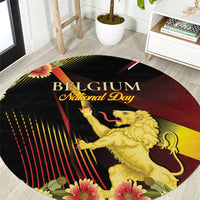 Belgium National Day Round Carpet Rampant Lion Gaillardia Heritage Pride