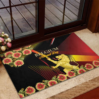 Belgium National Day Rubber Doormat Rampant Lion Gaillardia Heritage Pride