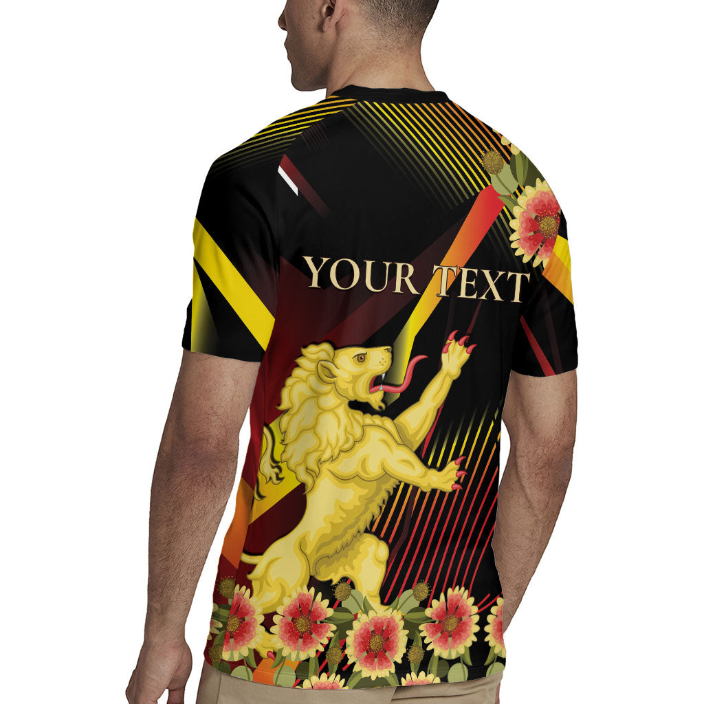Personalized Belgium National Day Rugby Jersey Rampant Lion Gaillardia Heritage Pride