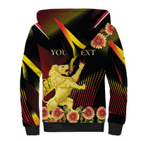 Personalized Belgium National Day Sherpa Hoodie Rampant Lion Gaillardia Heritage Pride