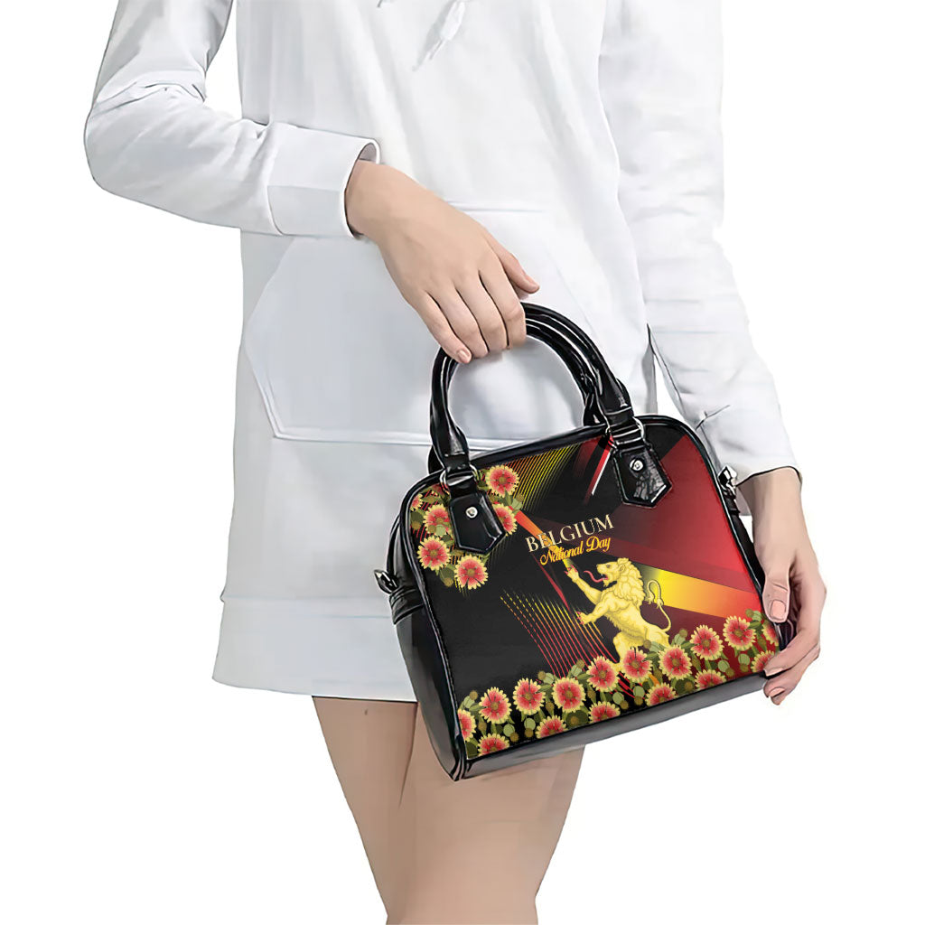 Belgium National Day Shoulder Handbag Rampant Lion Gaillardia Heritage Pride