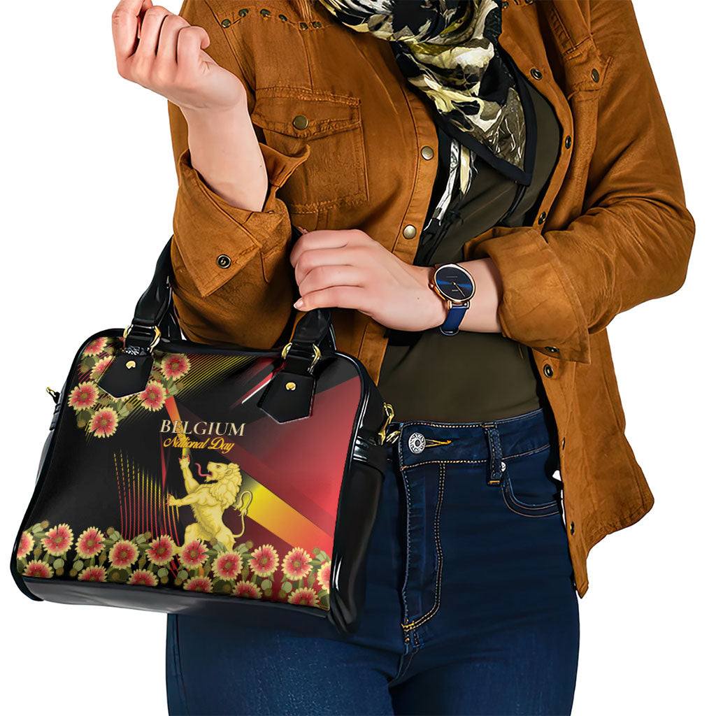 Belgium National Day Shoulder Handbag Rampant Lion Gaillardia Heritage Pride
