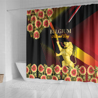 Belgium National Day Shower Curtain Rampant Lion Gaillardia Heritage Pride