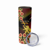 Personalized Belgium National Day Skinny Tumbler Rampant Lion Gaillardia Heritage Pride