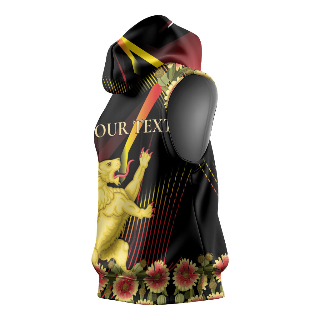 Personalized Belgium National Day Sleeveless Hoodie Rampant Lion Gaillardia Heritage Pride