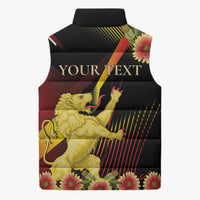Personalized Belgium National Day Sleeveless Puffer Jacket Rampant Lion Gaillardia Heritage Pride