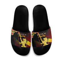 Belgium National Day Slide Sandals Rampant Lion Gaillardia Heritage Pride
