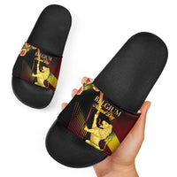 Belgium National Day Slide Sandals Rampant Lion Gaillardia Heritage Pride