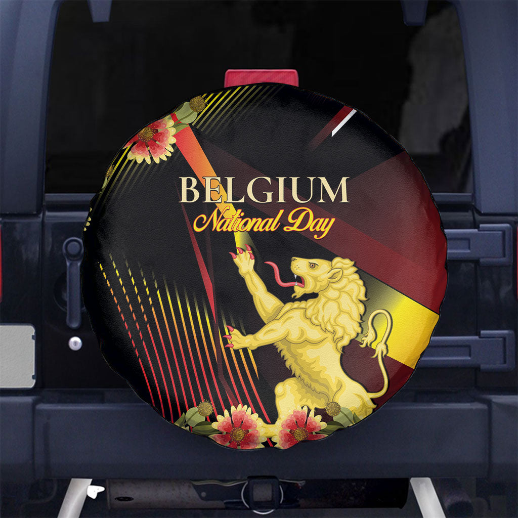 Belgium National Day Spare Tire Cover Rampant Lion Gaillardia Heritage Pride