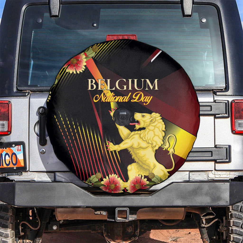 Belgium National Day Spare Tire Cover Rampant Lion Gaillardia Heritage Pride