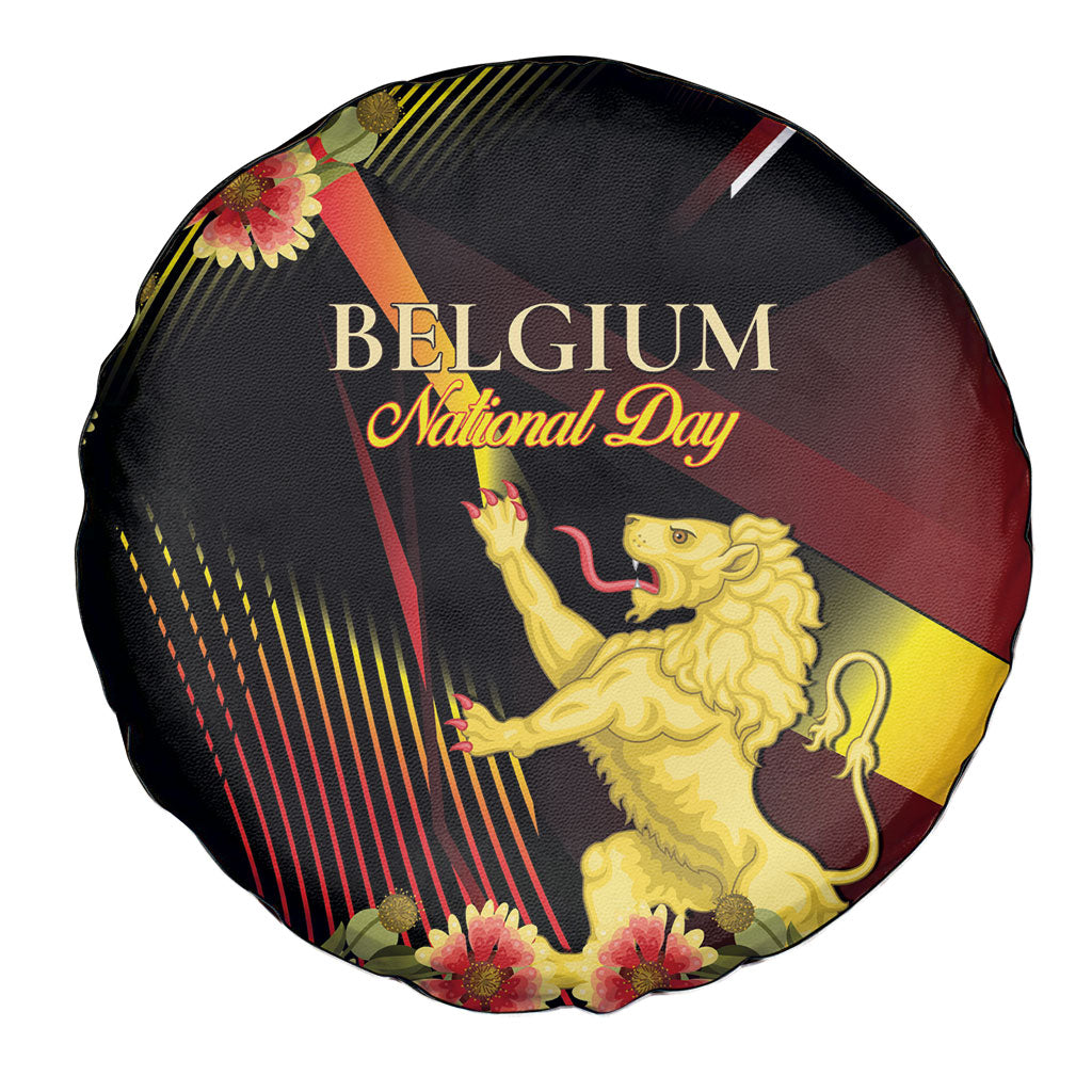 Belgium National Day Spare Tire Cover Rampant Lion Gaillardia Heritage Pride