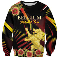 Personalized Belgium National Day Sweatshirt Rampant Lion Gaillardia Heritage Pride