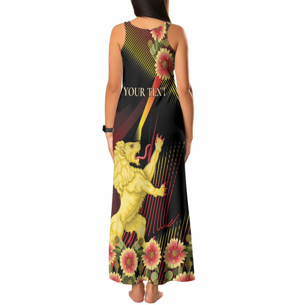 Personalized Belgium National Day Tank Maxi Dress Rampant Lion Gaillardia Heritage Pride