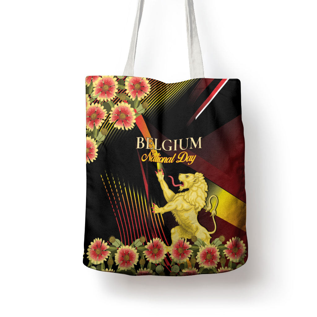 Belgium National Day Tote Bag Rampant Lion Gaillardia Heritage Pride