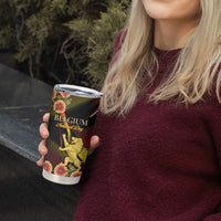 Personalized Belgium National Day Tumbler Cup Rampant Lion Gaillardia Heritage Pride