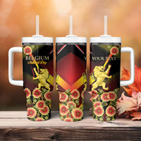 Personalized Belgium National Day Tumbler With Handle Rampant Lion Gaillardia Heritage Pride