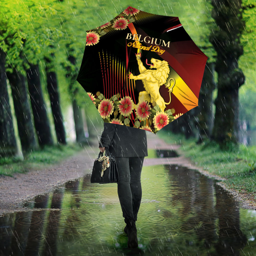 Belgium National Day Umbrella Rampant Lion Gaillardia Heritage Pride