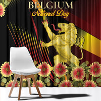 Belgium National Day Window Curtain Rampant Lion Gaillardia Heritage Pride