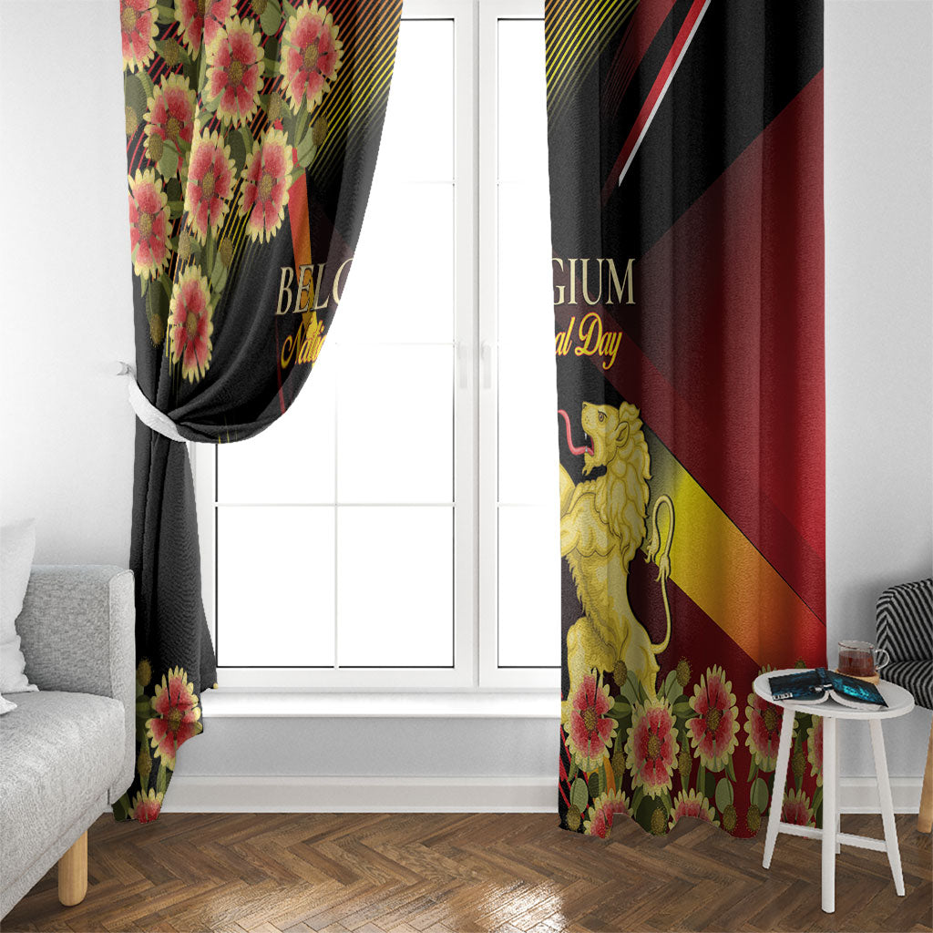 Belgium National Day Window Curtain Rampant Lion Gaillardia Heritage Pride