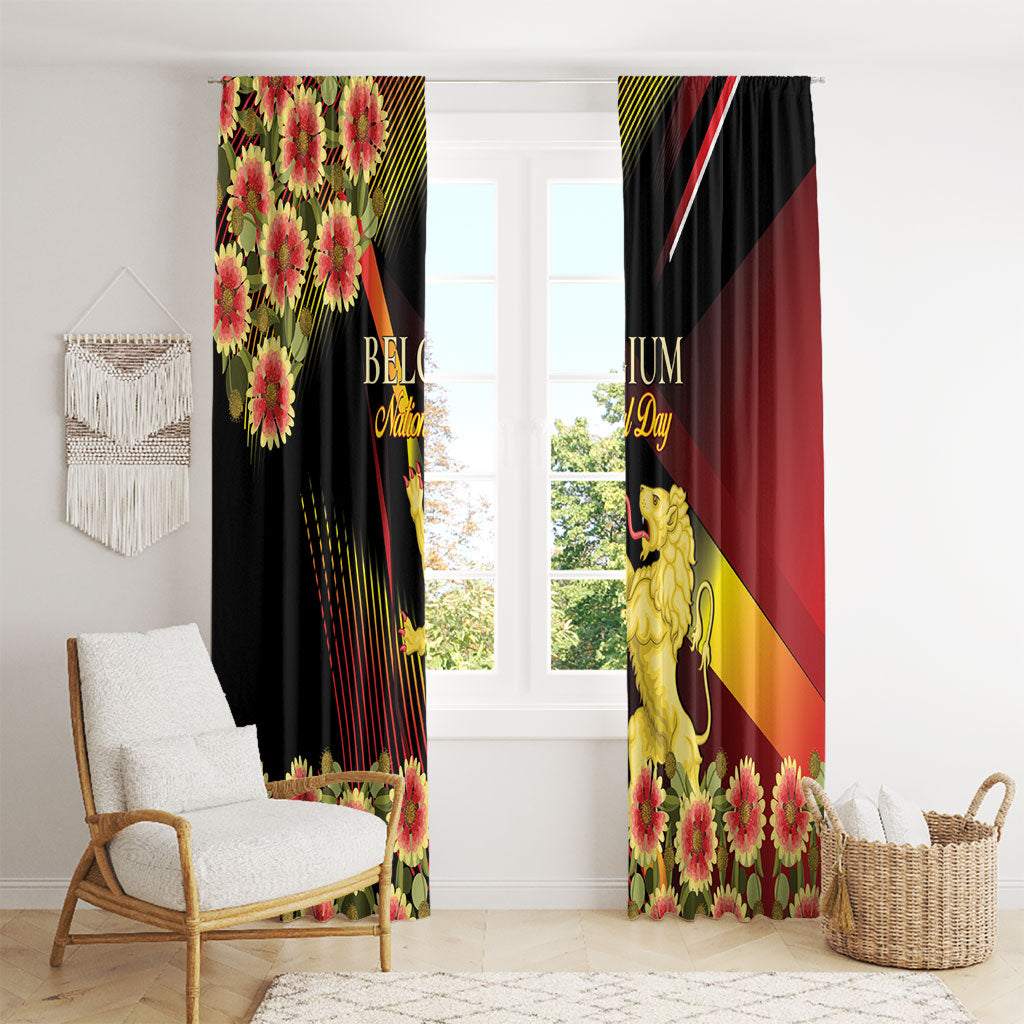 Belgium National Day Window Curtain Rampant Lion Gaillardia Heritage Pride