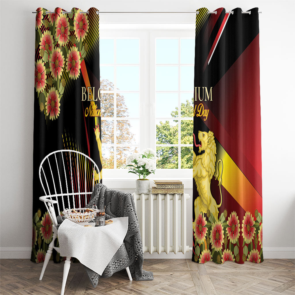 Belgium National Day Window Curtain Rampant Lion Gaillardia Heritage Pride
