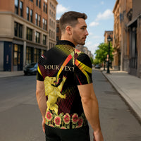 Personalized Belgium National Day Zipper Polo Shirt Rampant Lion Gaillardia Heritage Pride
