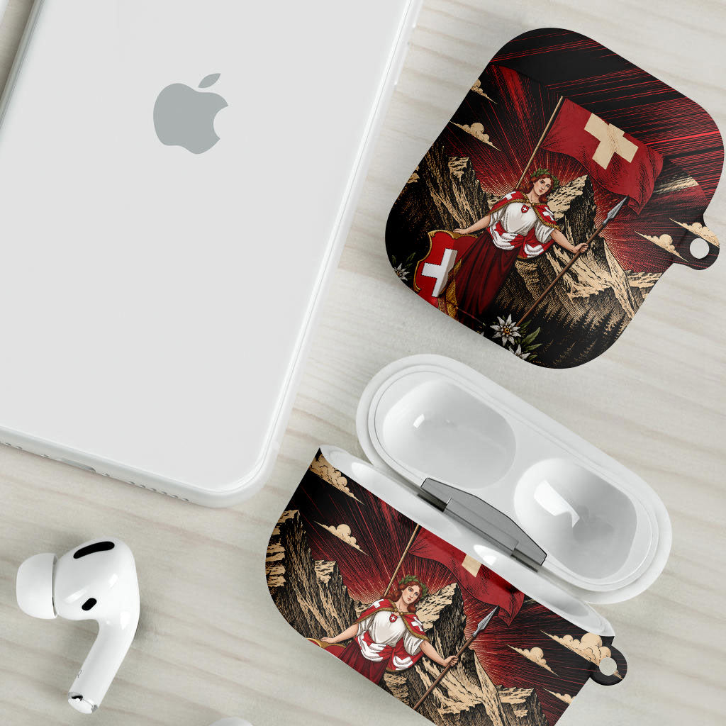 Switzerland National Day AirPods Case Helvetia Alps Heritage Pride