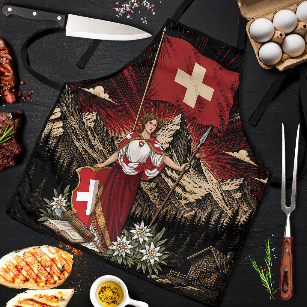 Switzerland National Day Apron Helvetia Alps Heritage Pride