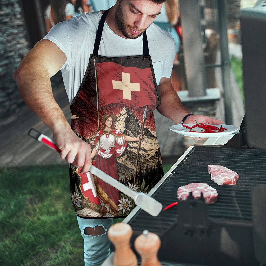 Switzerland National Day Apron Helvetia Alps Heritage Pride