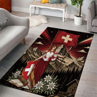 Switzerland National Day Area Rug Helvetia Alps Heritage Pride