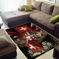 Switzerland National Day Area Rug Helvetia Alps Heritage Pride