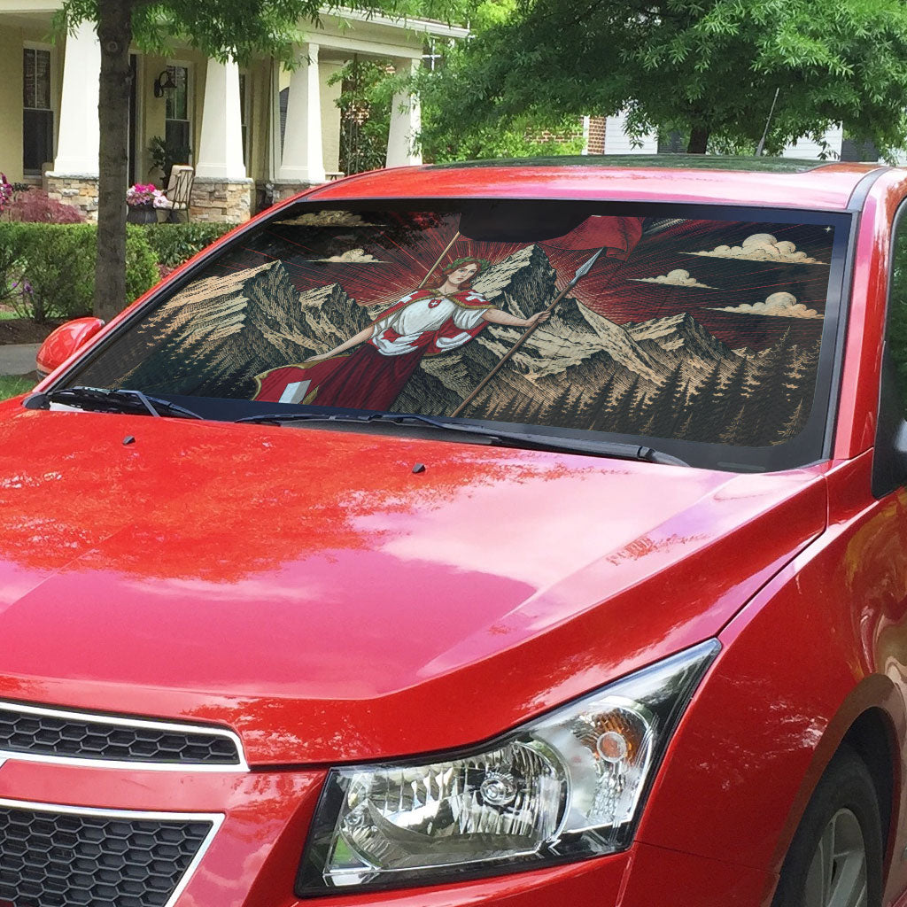Switzerland National Day Auto Sun Shade Helvetia Alps Heritage Pride