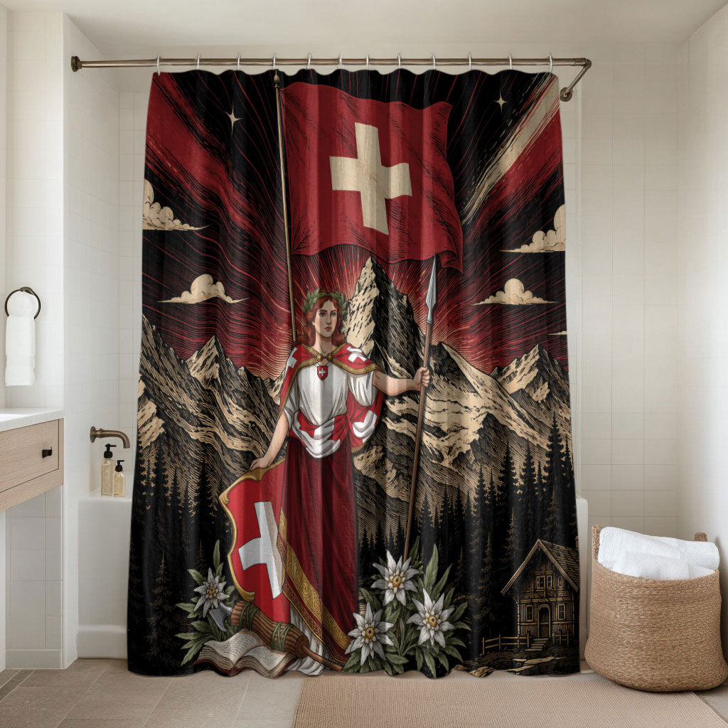 Switzerland National Day Bathroom Set Helvetia Alps Heritage Pride