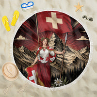 Switzerland National Day Beach Blanket Helvetia Alps Heritage Pride
