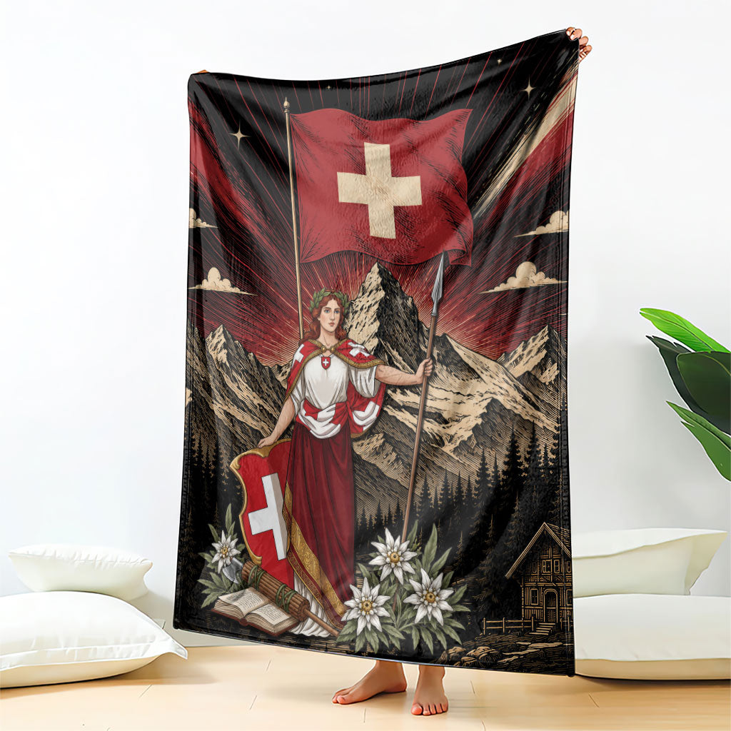 Switzerland National Day Blanket Helvetia Alps Heritage Pride