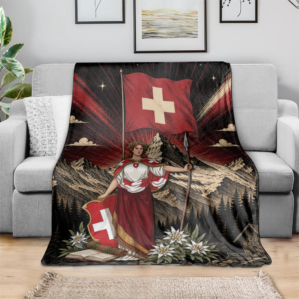 Switzerland National Day Blanket Helvetia Alps Heritage Pride