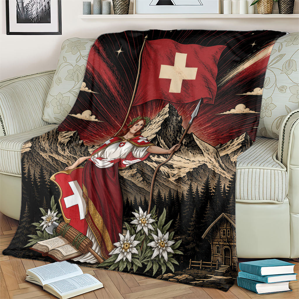 Switzerland National Day Blanket Helvetia Alps Heritage Pride