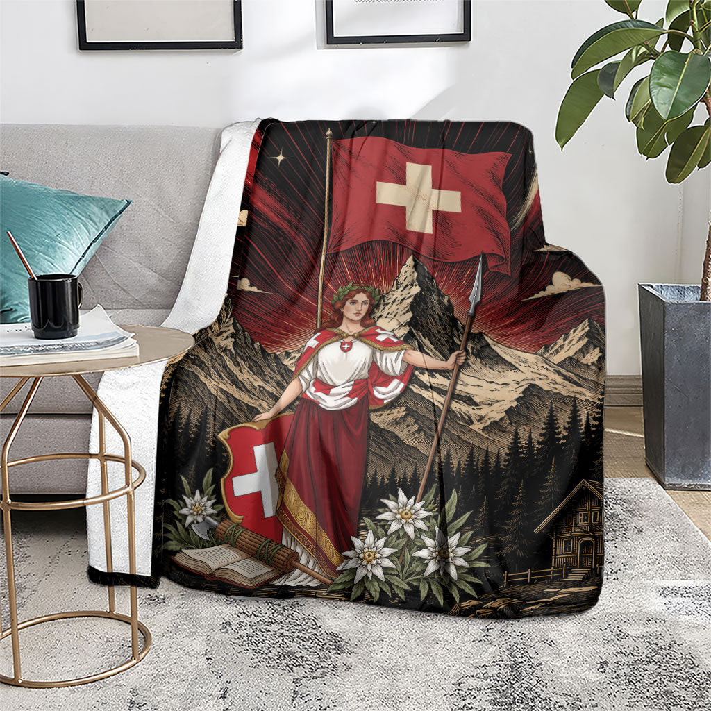 Switzerland National Day Blanket Helvetia Alps Heritage Pride