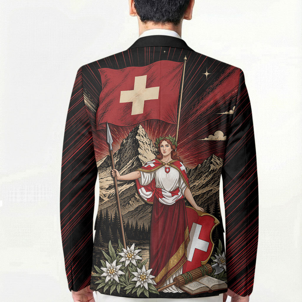 Switzerland National Day Blazer Helvetia Alps Heritage Pride