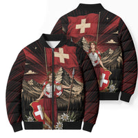 Switzerland National Day Bomber Puffer Jacket Helvetia Alps Heritage Pride