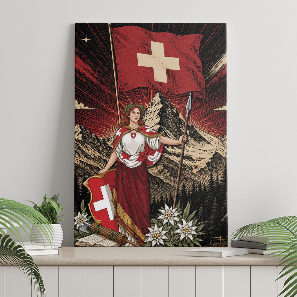 Switzerland National Day Canvas Wall Art Helvetia Alps Heritage Pride