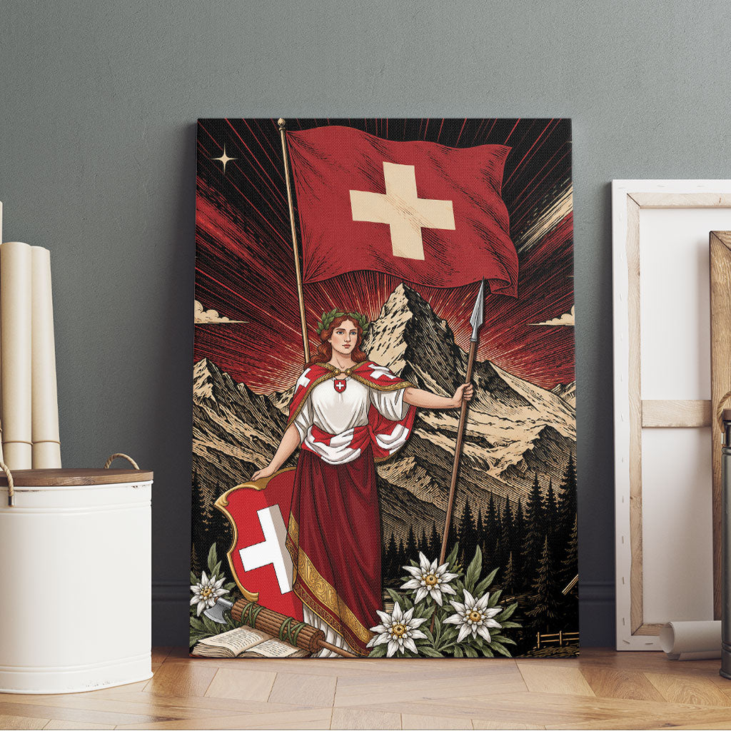 Switzerland National Day Canvas Wall Art Helvetia Alps Heritage Pride