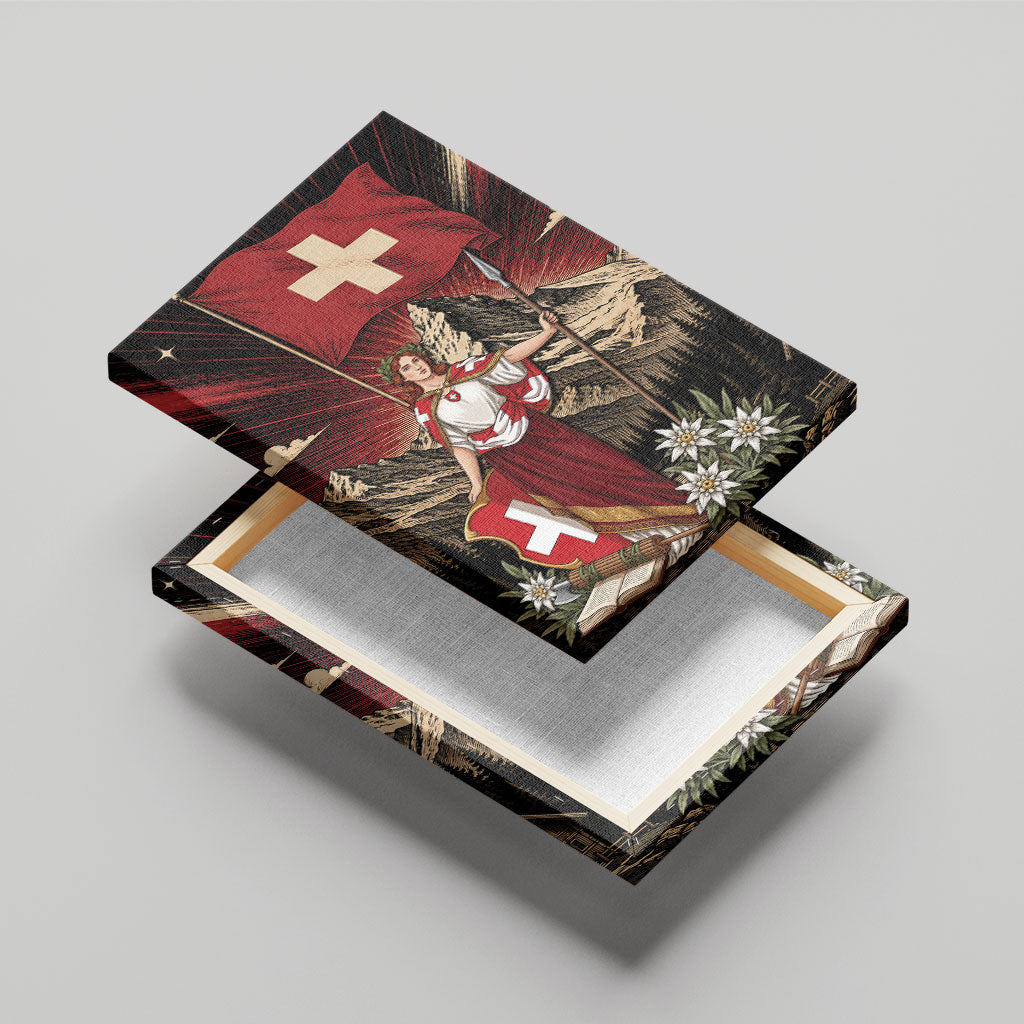 Switzerland National Day Canvas Wall Art Helvetia Alps Heritage Pride