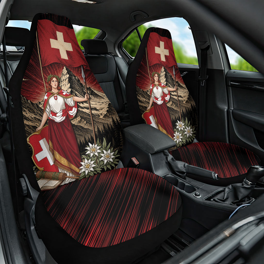 Switzerland National Day Car Seat Cover Helvetia Alps Heritage Pride