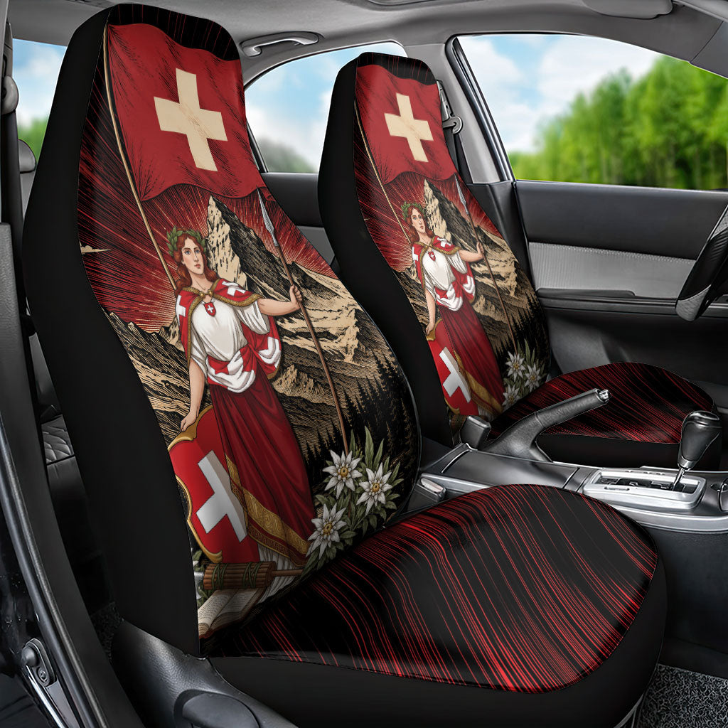 Switzerland National Day Car Seat Cover Helvetia Alps Heritage Pride