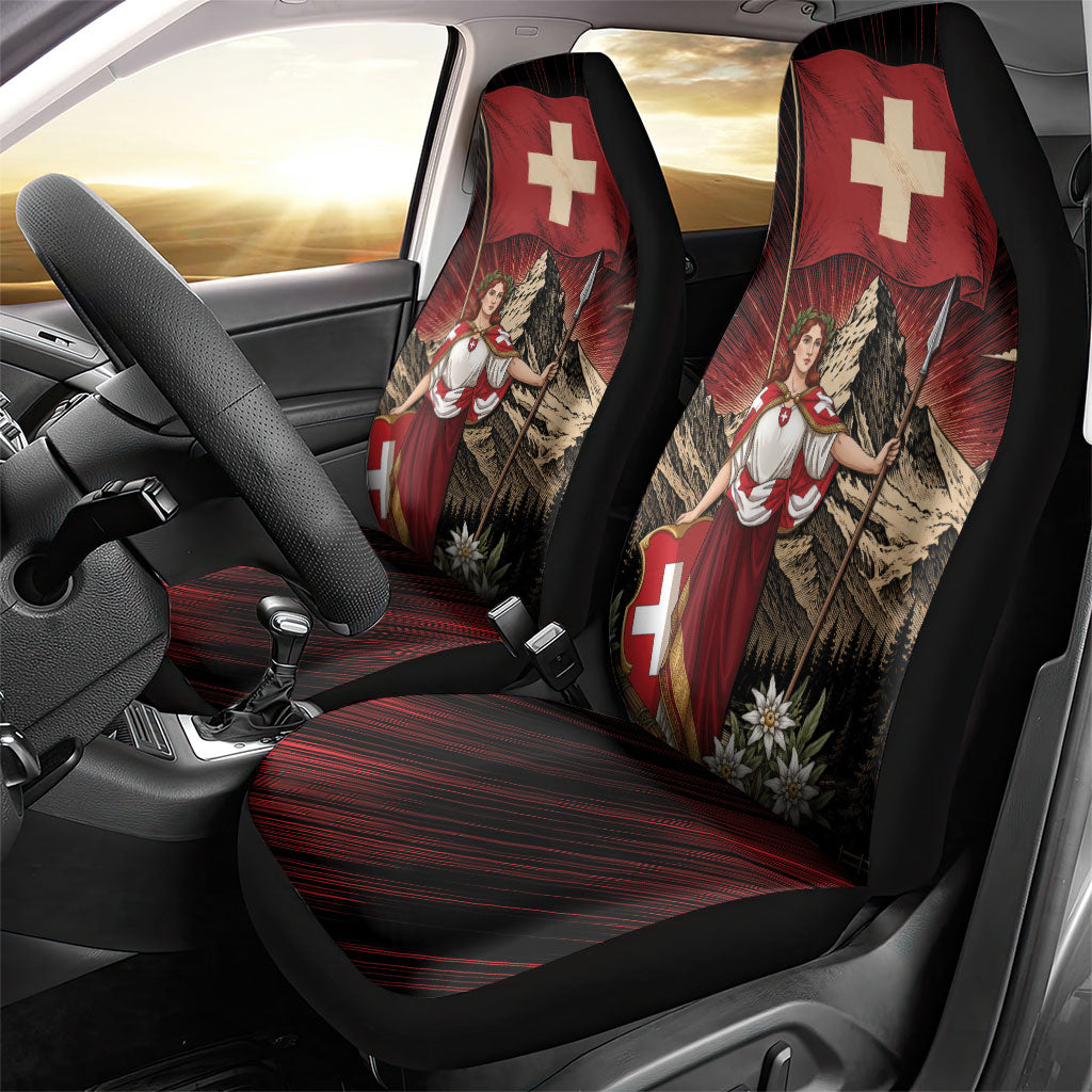 Switzerland National Day Car Seat Cover Helvetia Alps Heritage Pride