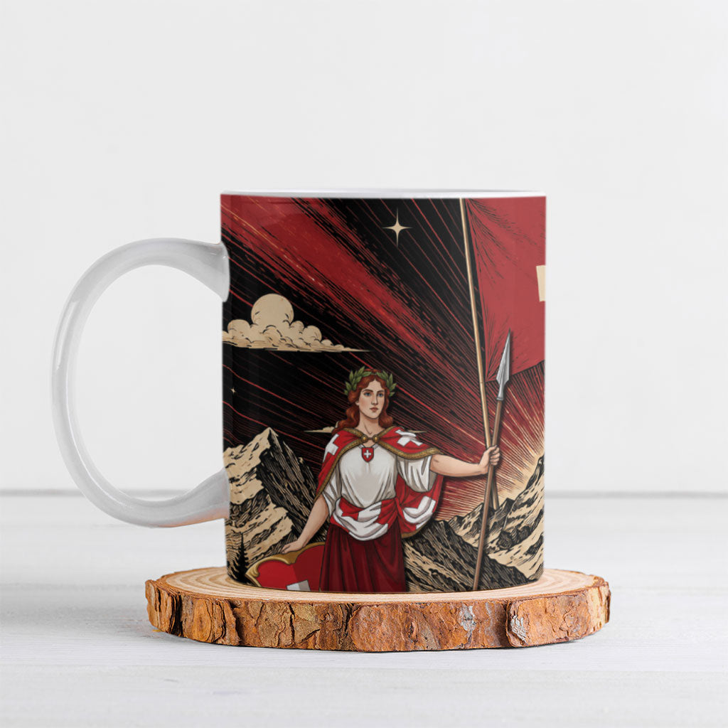 Switzerland National Day Ceramic Mug Helvetia Alps Heritage Pride