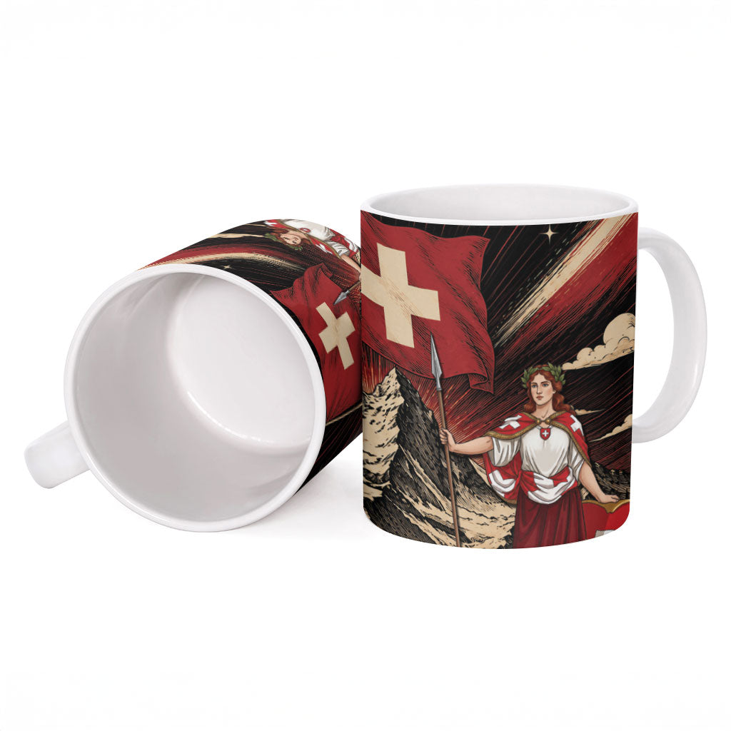 Switzerland National Day Ceramic Mug Helvetia Alps Heritage Pride